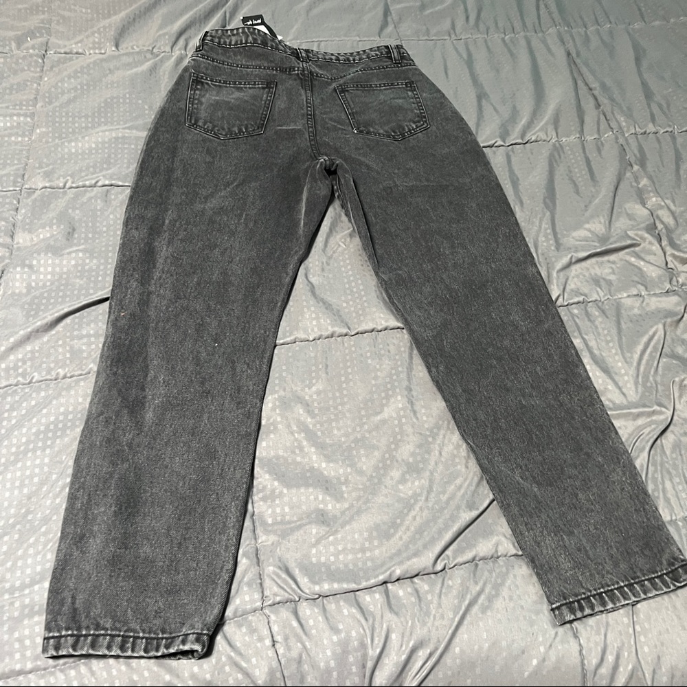 Nasty gal collection black wash your tone mom jeans distressed nwt us size 4 - Picture 3 of 8